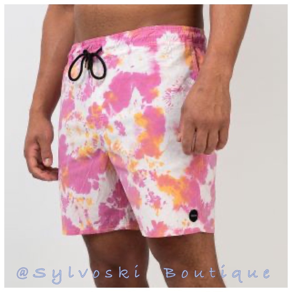 🔥RVCA MANIC ELASTIC - TIE-DYE ELASTIC WAIST SHORT FOR MEN NWT - Picture 3 of 10